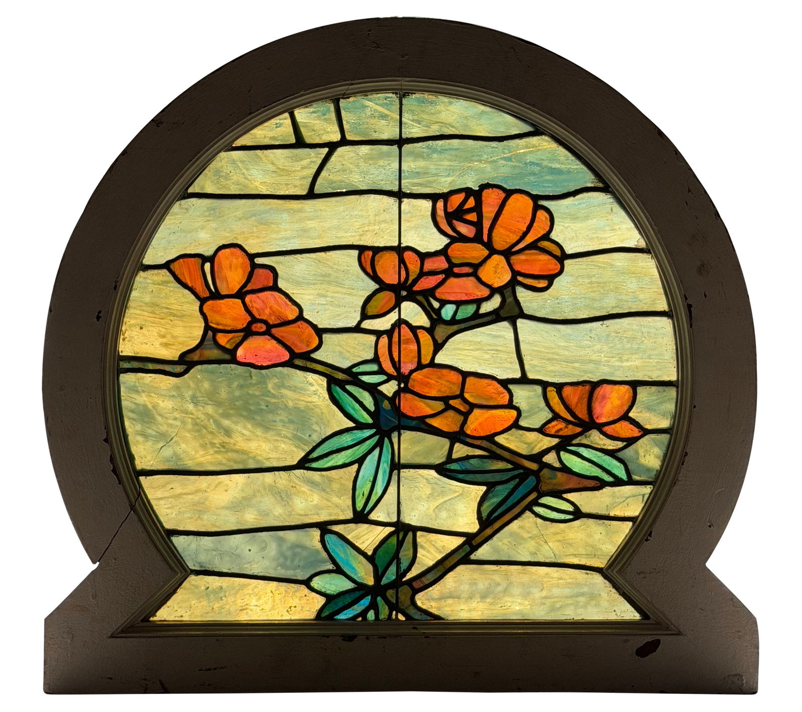 American Leaded Glass Floral Keyhole Window (1 of 3)