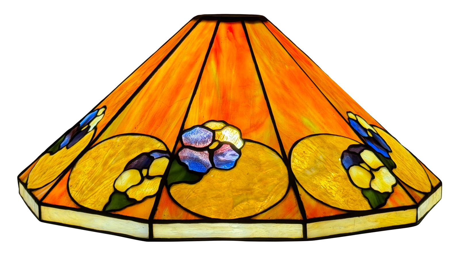 Duffner & Kimberly Floral Table Lamp Shade: Duffner & Kimberly Co.(New York, est. 1905)Floral Table Lamp Shadeearly 20th centuryleaded glass, patinated metal8 x 17 inchesProvenance: Important Private Collection