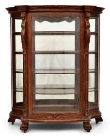 R.J. Horner & Co. Oak China Cabinet with Griffins