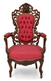 John H. Belter (1804-1863), Rococo Revival Rosewood Armchair