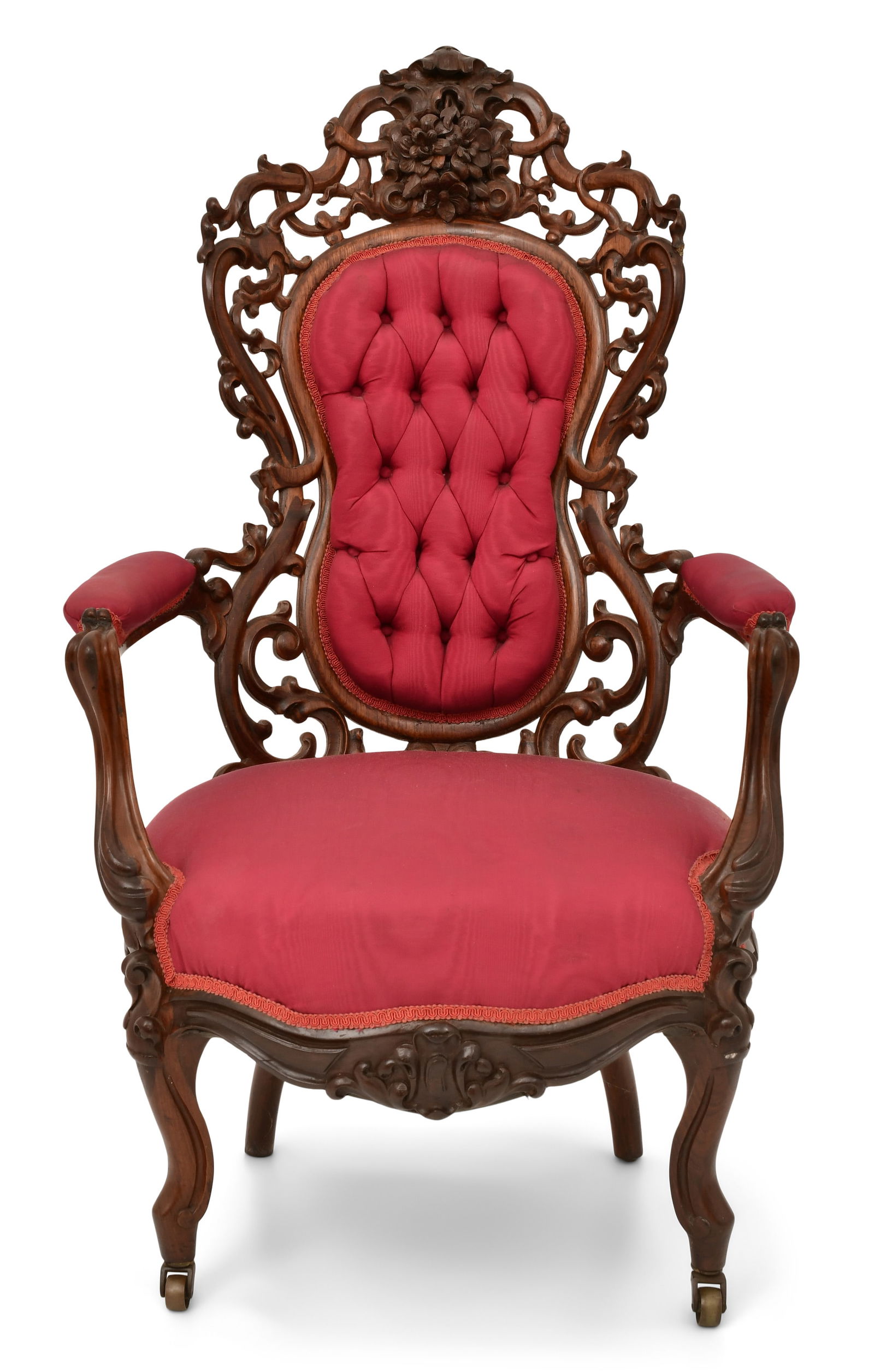 John H. Belter (1804-1863), Rococo Revival Rosewood Armchair: John H. Belter (New York, 1804-1863) Rococo Revival Armchair circa 1850-1860 laminated rosewood 46 1/2 x 24 x 23 inches Provenance: Private Collection, Pennsylvania