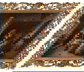 Augusto Daini (Italian, 1860-1920), Interior Scene with a Mother & Children