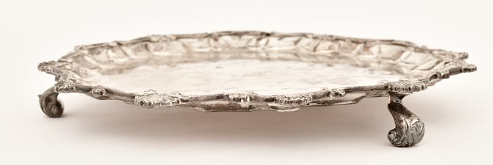 English Sterling Silver Footed Tray, C.S. Harris & Sons Ltd.