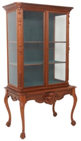 American Walnut Two-Part Curio Cabinet