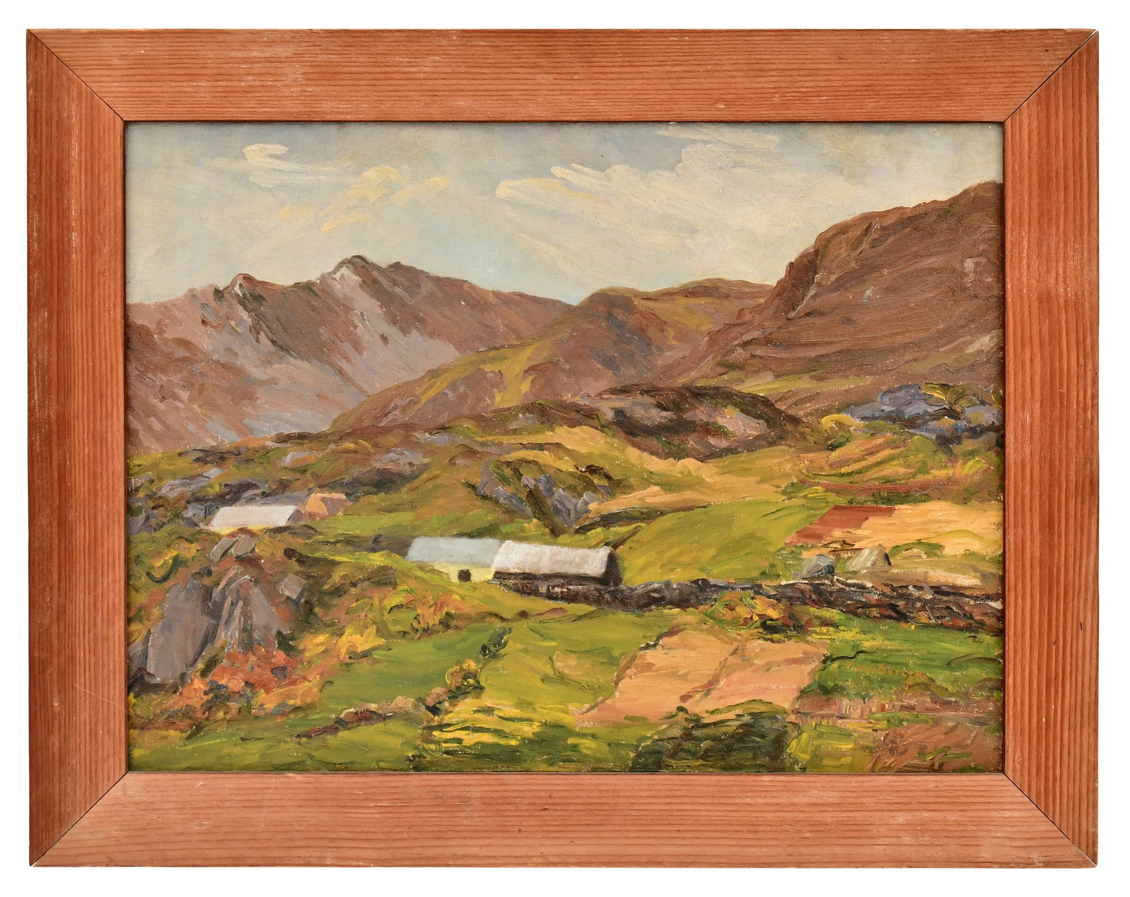 Mary Cable Butler (American, 1865-1946), Landscape with Cottages: Mary Cable Butler (American, 1865-1946) Landscape with Cottages oil on canvas signed "Mary Butler" (lower right) 23 1/2 x 31 1/2 inches (sight) 30 x 38 1/2 inches (frame)