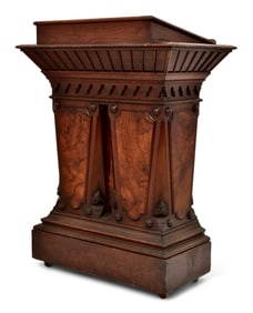 American Victorian Walnut & Burl Walnut Podium