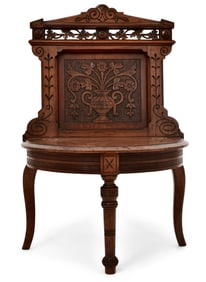 American Aesthetic Movement Walnut Lift-Seat Hall Chair