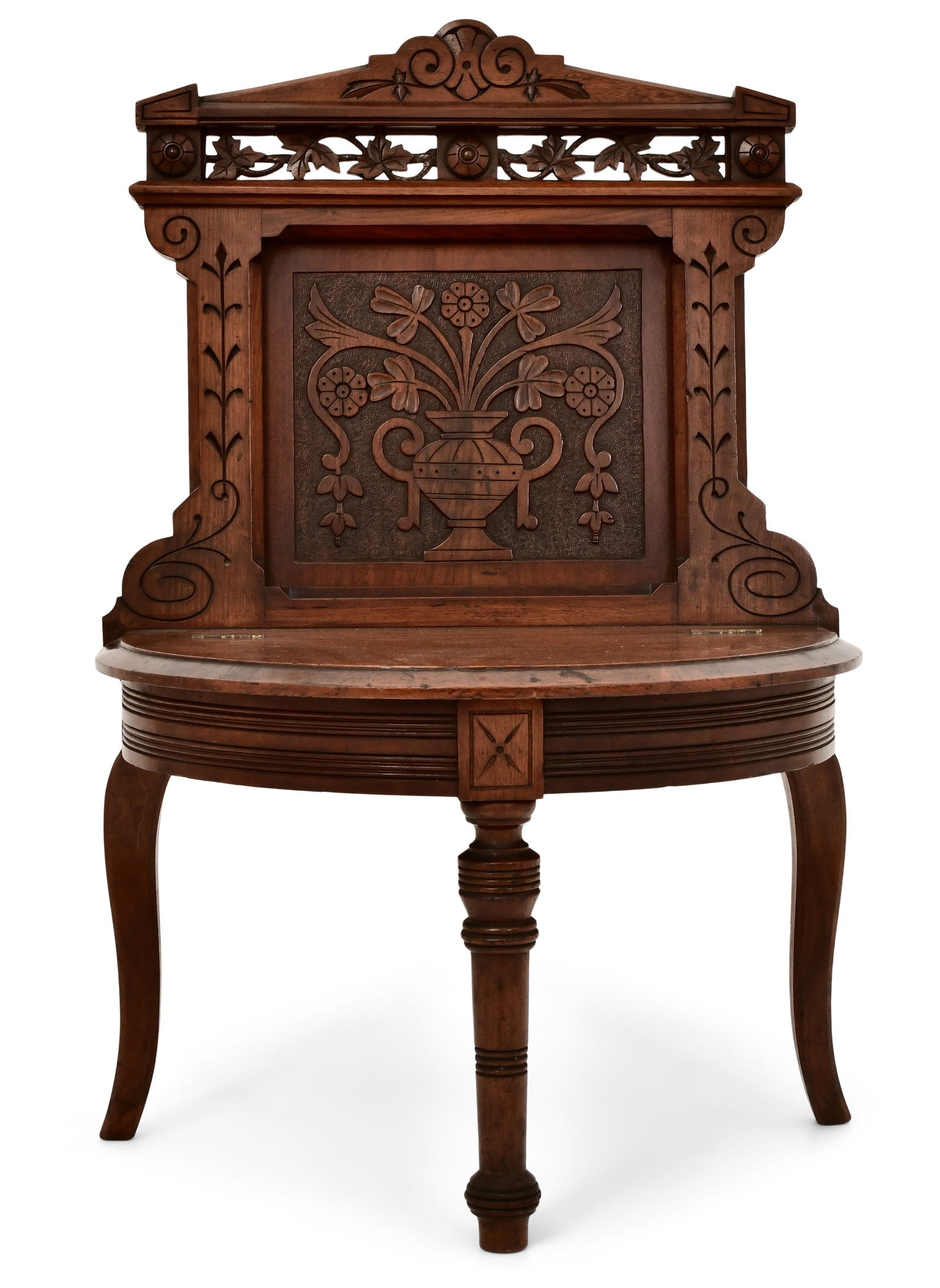 American Aesthetic Movement Walnut Lift-Seat Hall Chair (1 of 8)