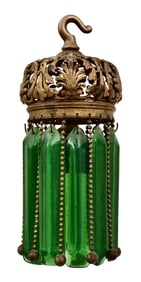 American Gilt Bronze & Glass Prism Ceiling Light