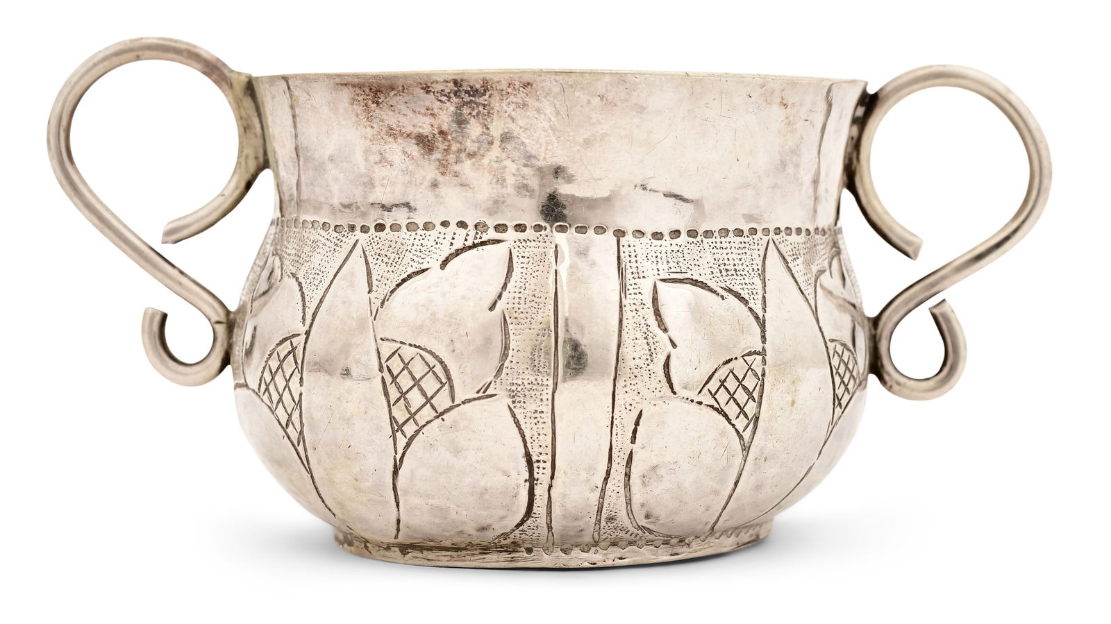 English Charles II Silver Porringer, London (1 of 4)