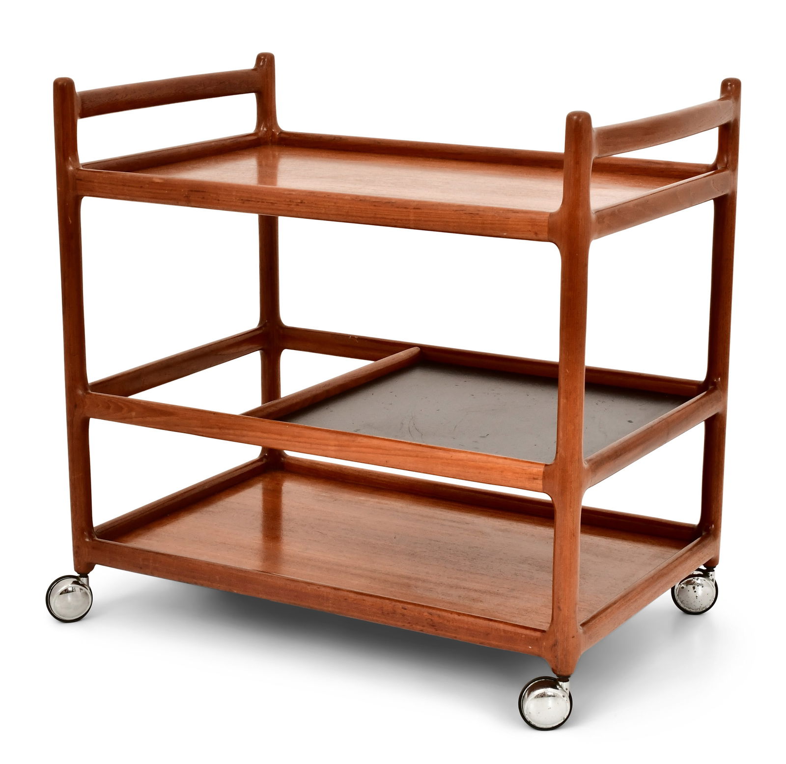Johannes Andersen for Silkeborg, Teak Serving Trolly: Johannes Andersen for Silkeborg, Teak Serving Trolly20th century27 1/2 x 29 x 18 1/2 inchesProvenance: Private Collection, New Jersey