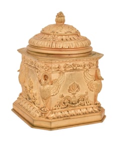 French Gilt Bronze Inkwell, Louchet Ciseleur