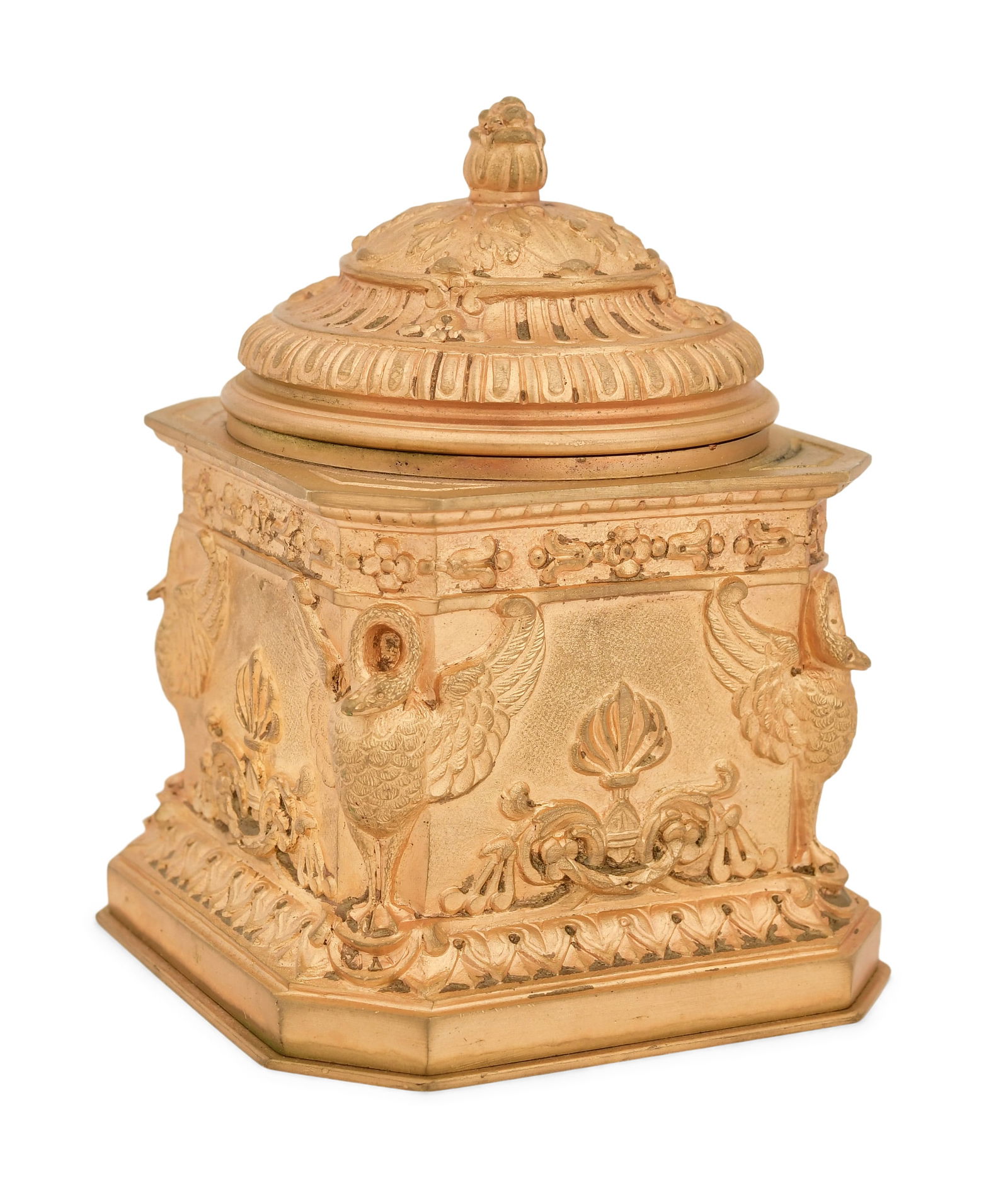 French Gilt Bronze Inkwell, Louchet Ciseleur (1 of 7)