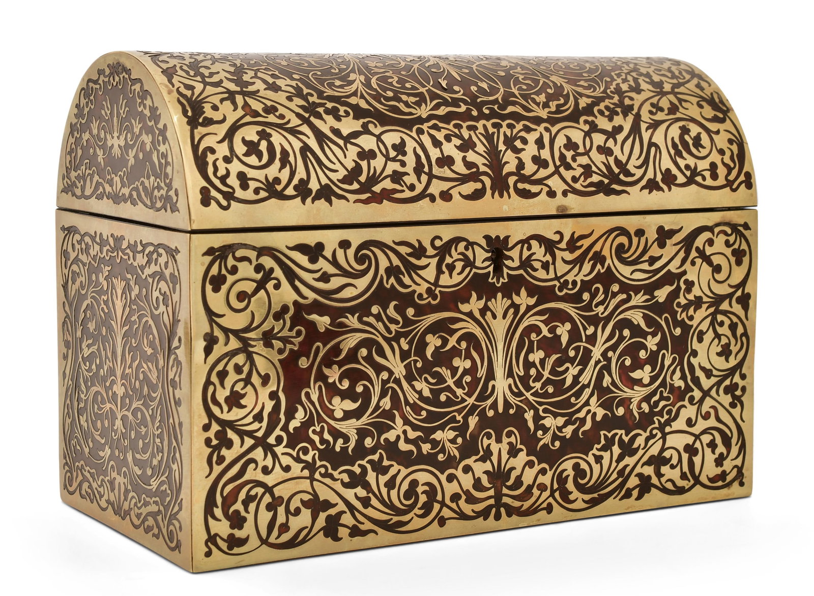 Victorian Boulle Dome-Top Letter Box: Victorian Boulle Dome-Top Letter Box19th century6 1/2 x 9 x 5 inchesProvenance: Private Collection, New YorkOther Notes: Fontaine's Auction Gallery can arrange shipping for this item (USA only).
