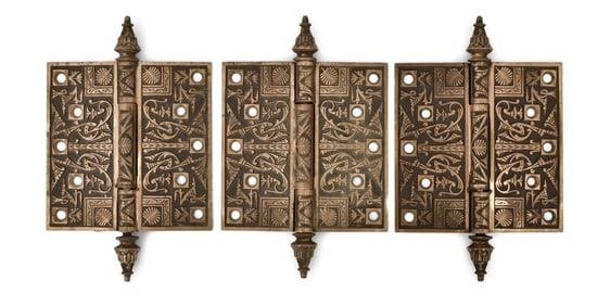 Set of Three American Aesthetic Movement Bronze Hinges