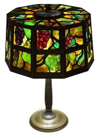 Tiffany Studios, A Rare "Grape Trellis" Table Lamp