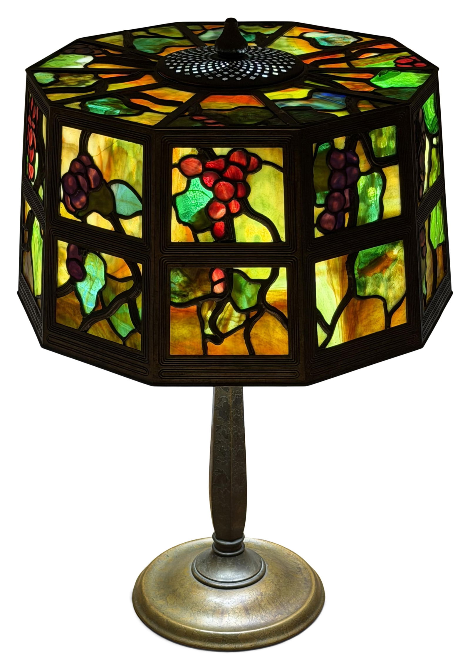 Tiffany Studios, A Rare "Grape Trellis" Table Lamp - 2