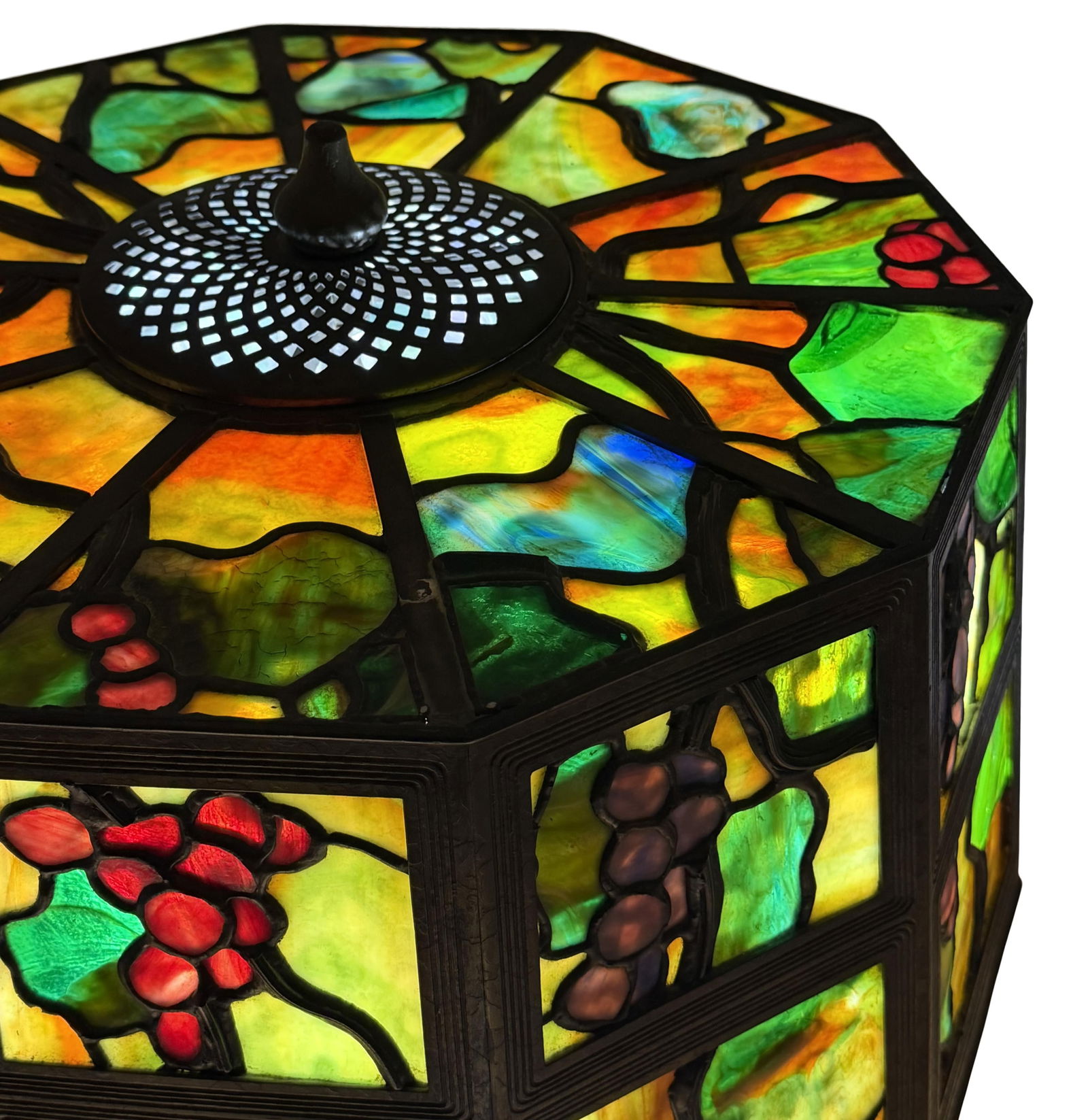 Tiffany Studios, A Rare "Grape Trellis" Table Lamp - 3