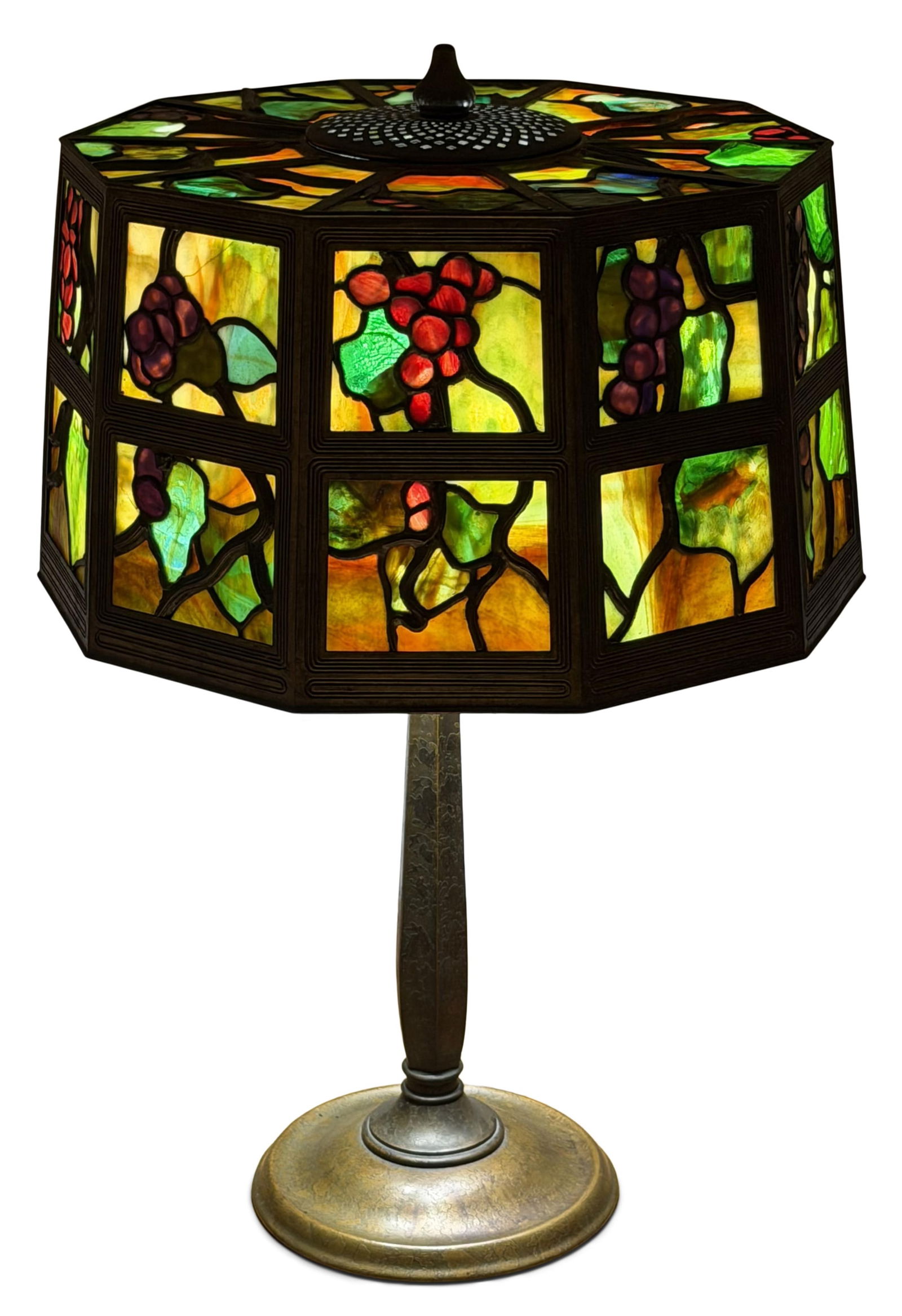 Tiffany Studios, A Rare "Grape Trellis" Table Lamp - 6