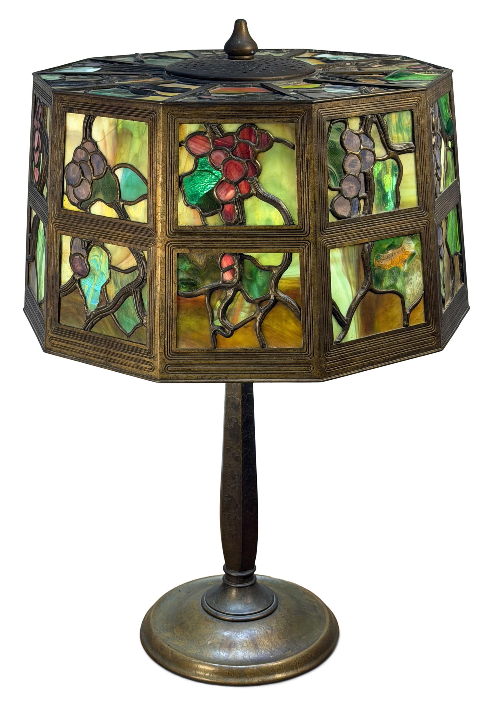 Tiffany Studios, A Rare "Grape Trellis" Table Lamp - 7
