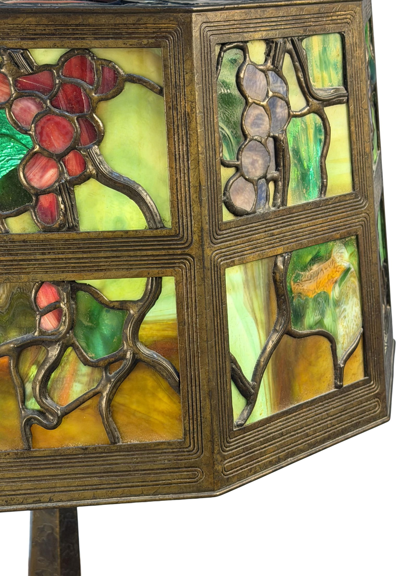 Tiffany Studios, A Rare "Grape Trellis" Table Lamp - 8