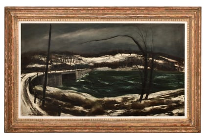 William Thon (American, 1906-2000), "Bridge to Clark Island"