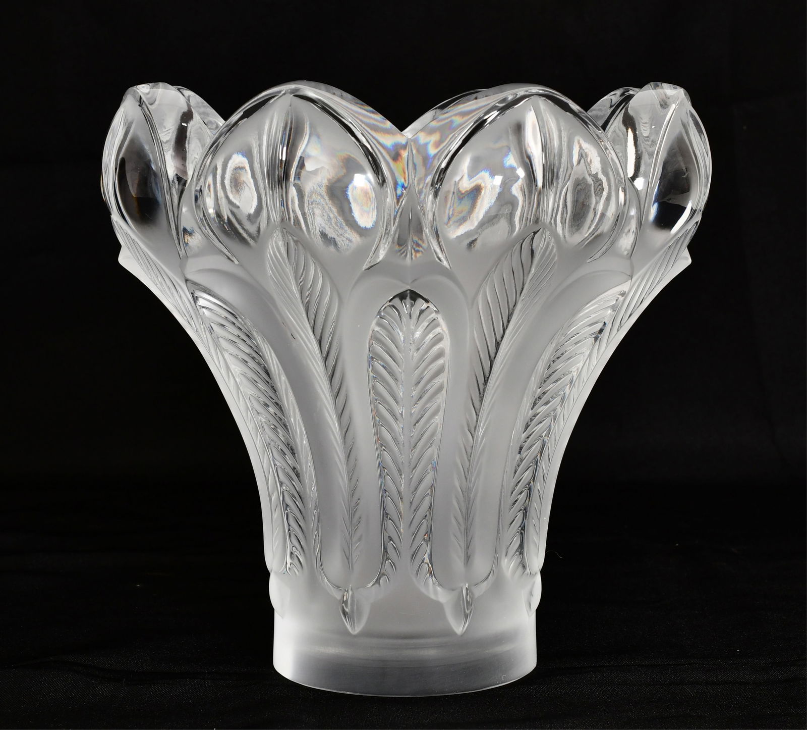 Lalique Frosted Crystal "Ensa" Vase - 2