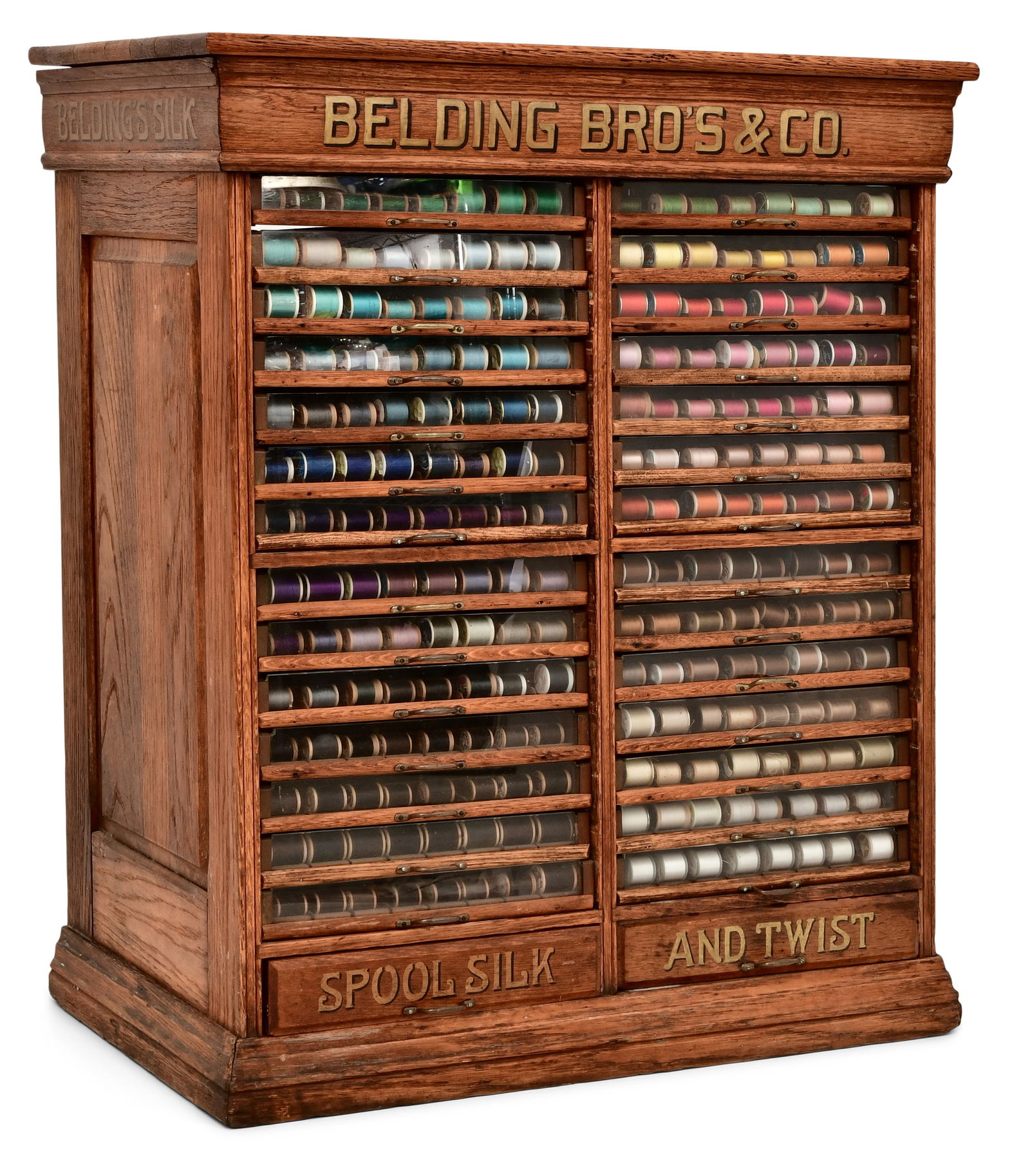 Belding Bro's & Co Oak Spool Cabinet (1 of 7)