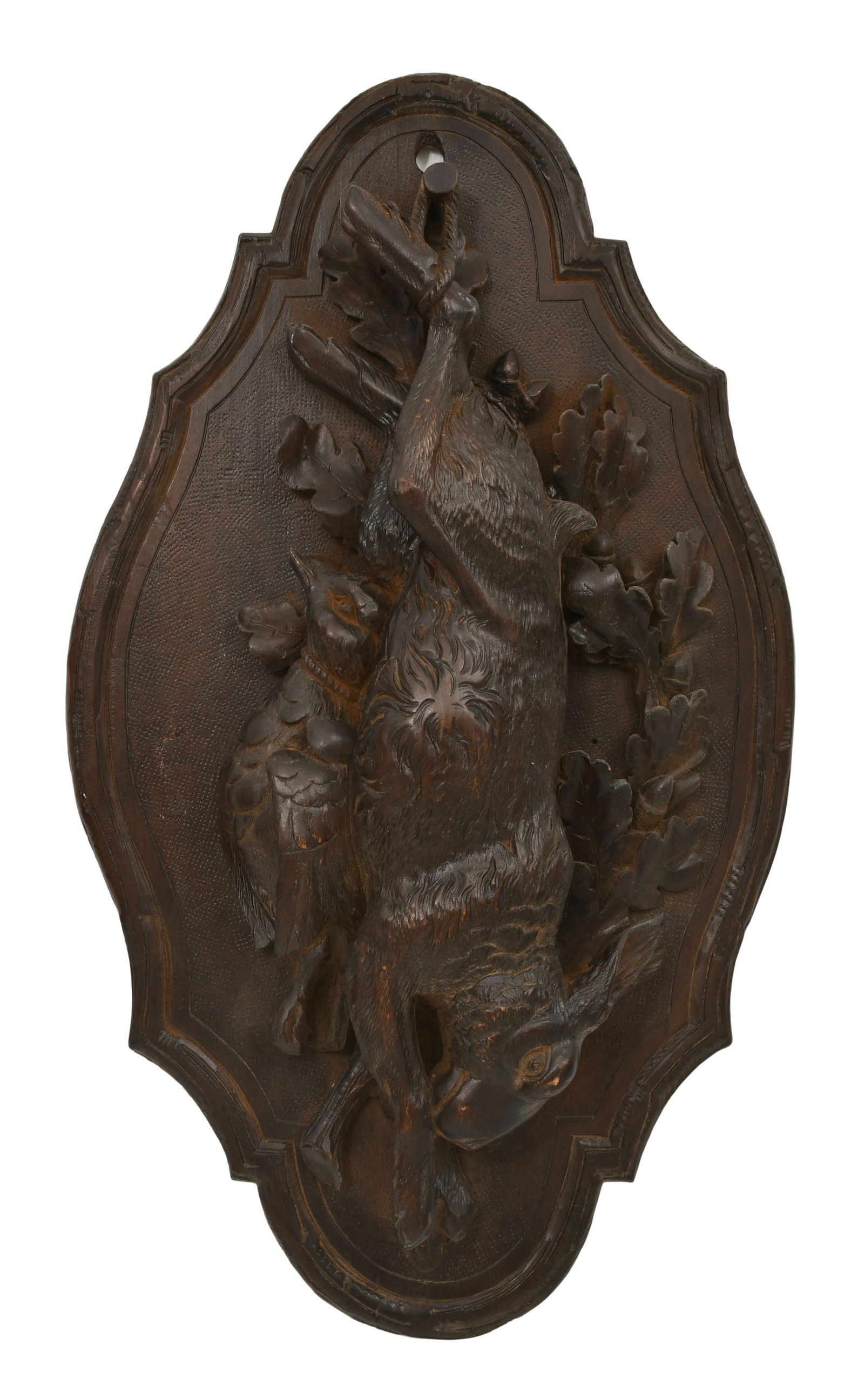Black Forest Carved Wall Plaque with Rabbit (1 of 1)
