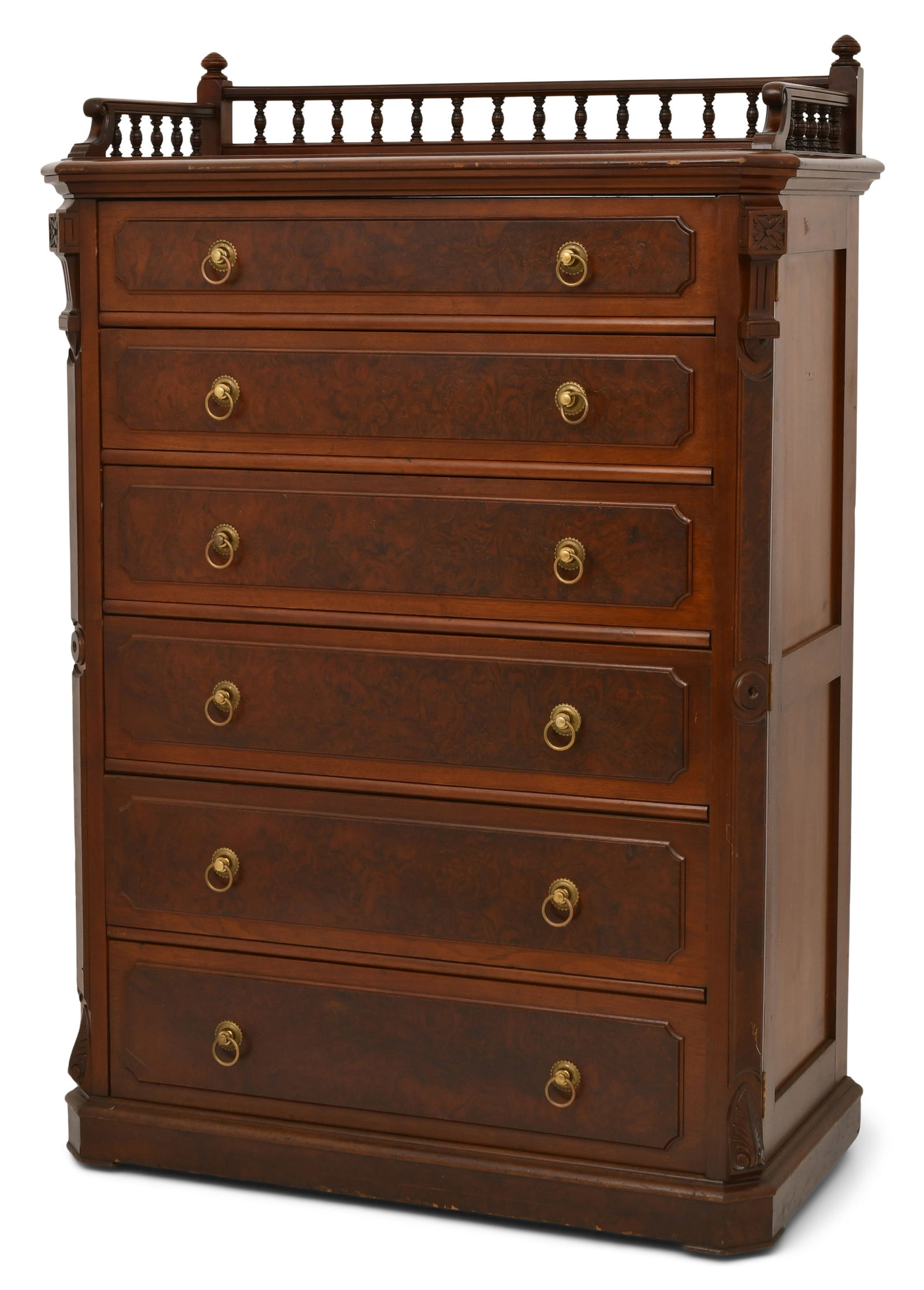 American Walnut & Burl Walnut Lock-Side Chest - 2
