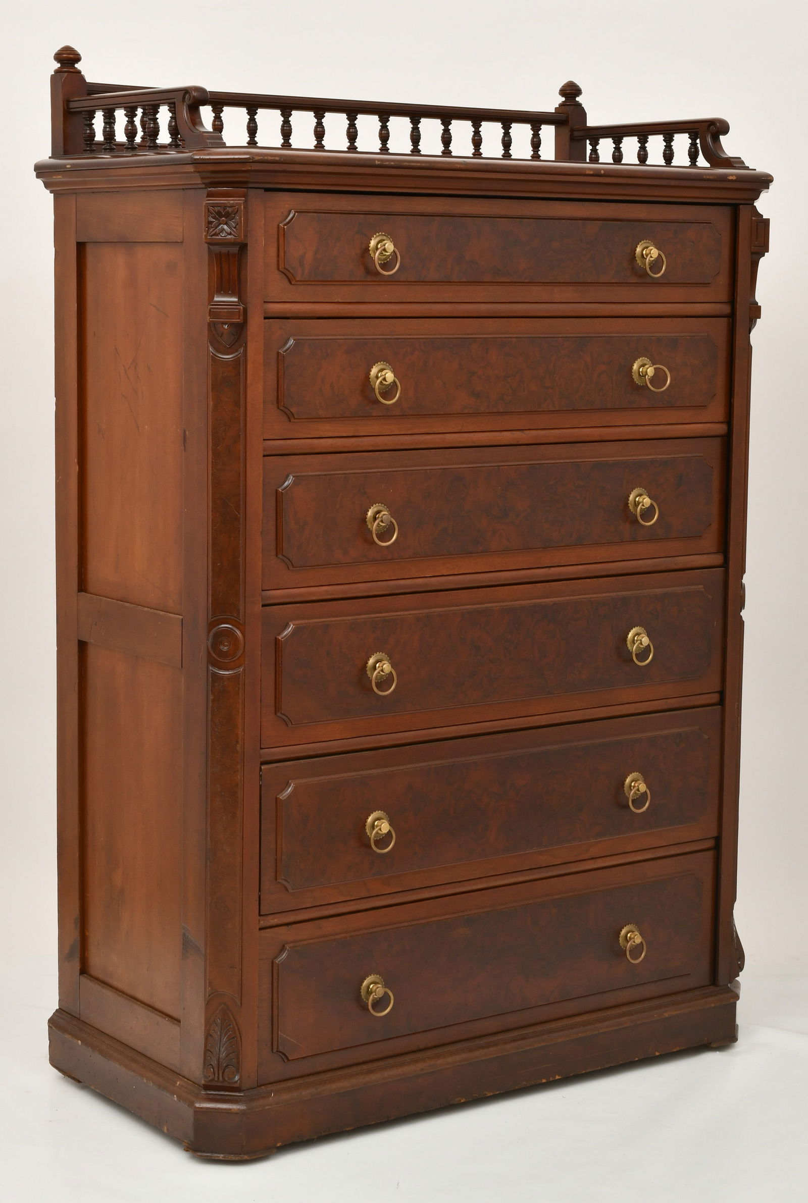 American Walnut & Burl Walnut Lock-Side Chest - 3