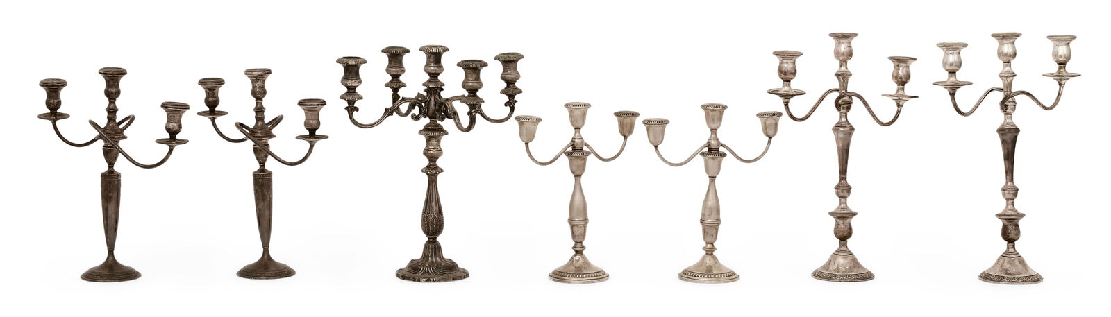 Lot of Weighted Sterling Silver Candelabras (1 of 1)