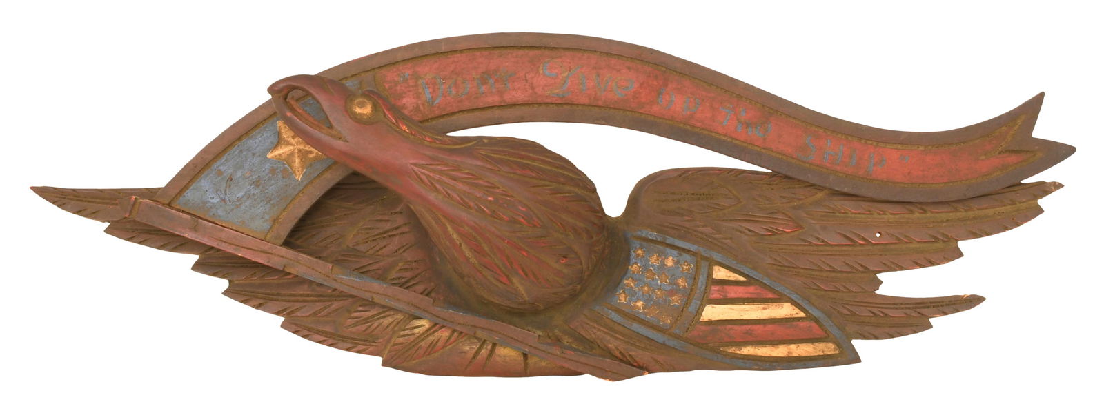 American Carved and Painted Wood Eagle Wall Plaque (1 of 1)