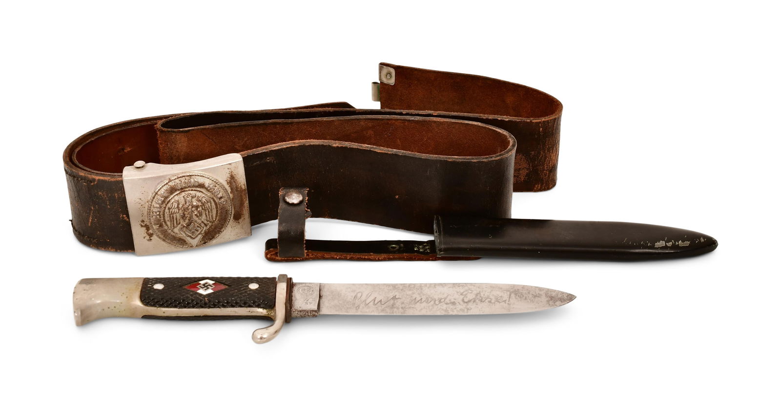German WW2 Dagger Knife (RZ M7/2 937) with Buckle & Belt (1 of 6)