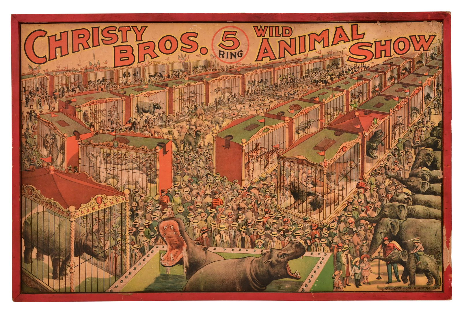 Christy Bros. Wild Animal Show Circus Poster, Riverside Print Co. (1 of 1)