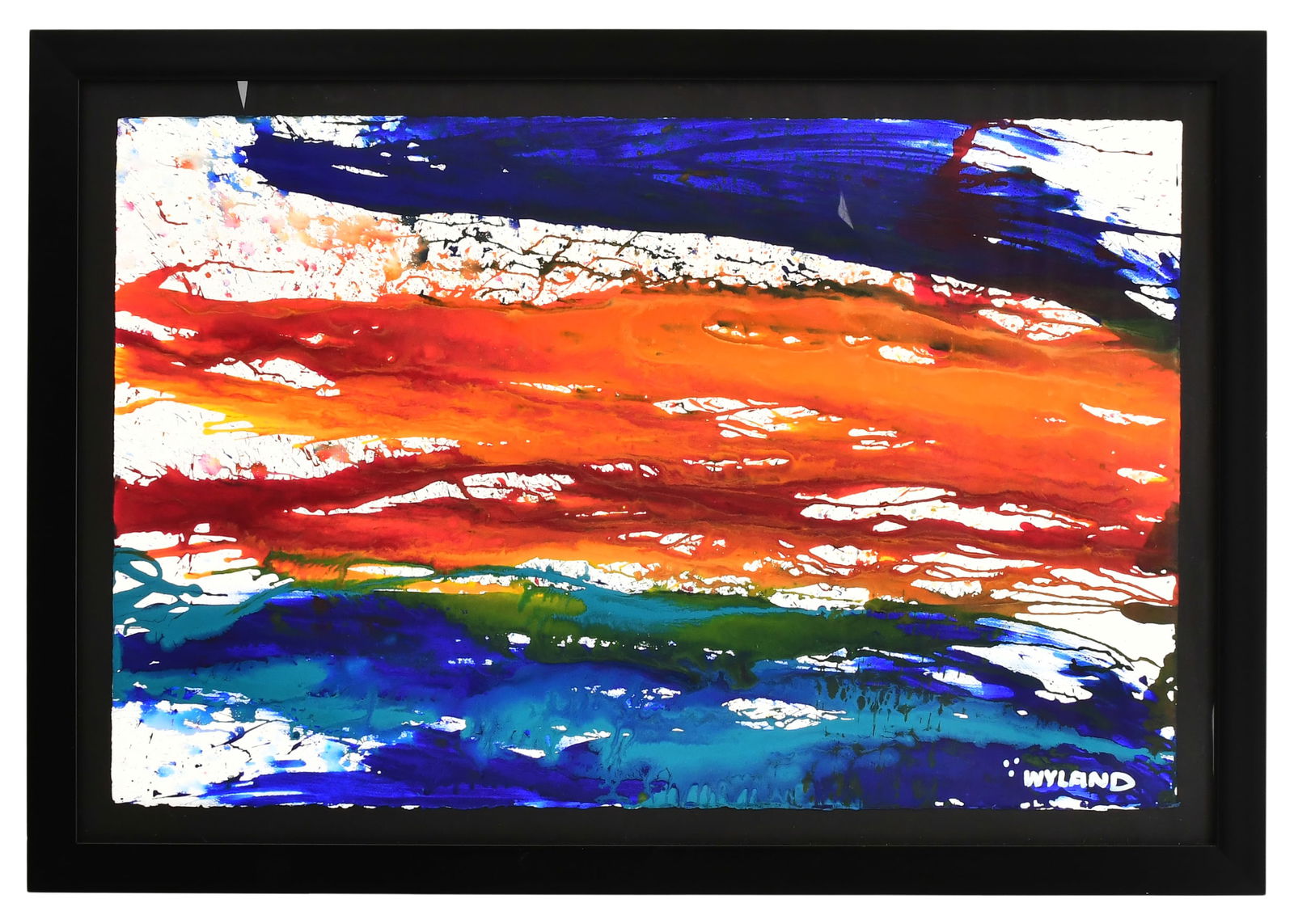 Robert Wyland (American, b. 1956), Abstract: Robert Wyland(American, b. 1956)Abstractwatercolor on papersigned "Wyland" (lower right)26 x 40 inches (sight)32 1/2 x 46 1/2 inches (frame)Provenance: Private Collection, Boston, Massachuse