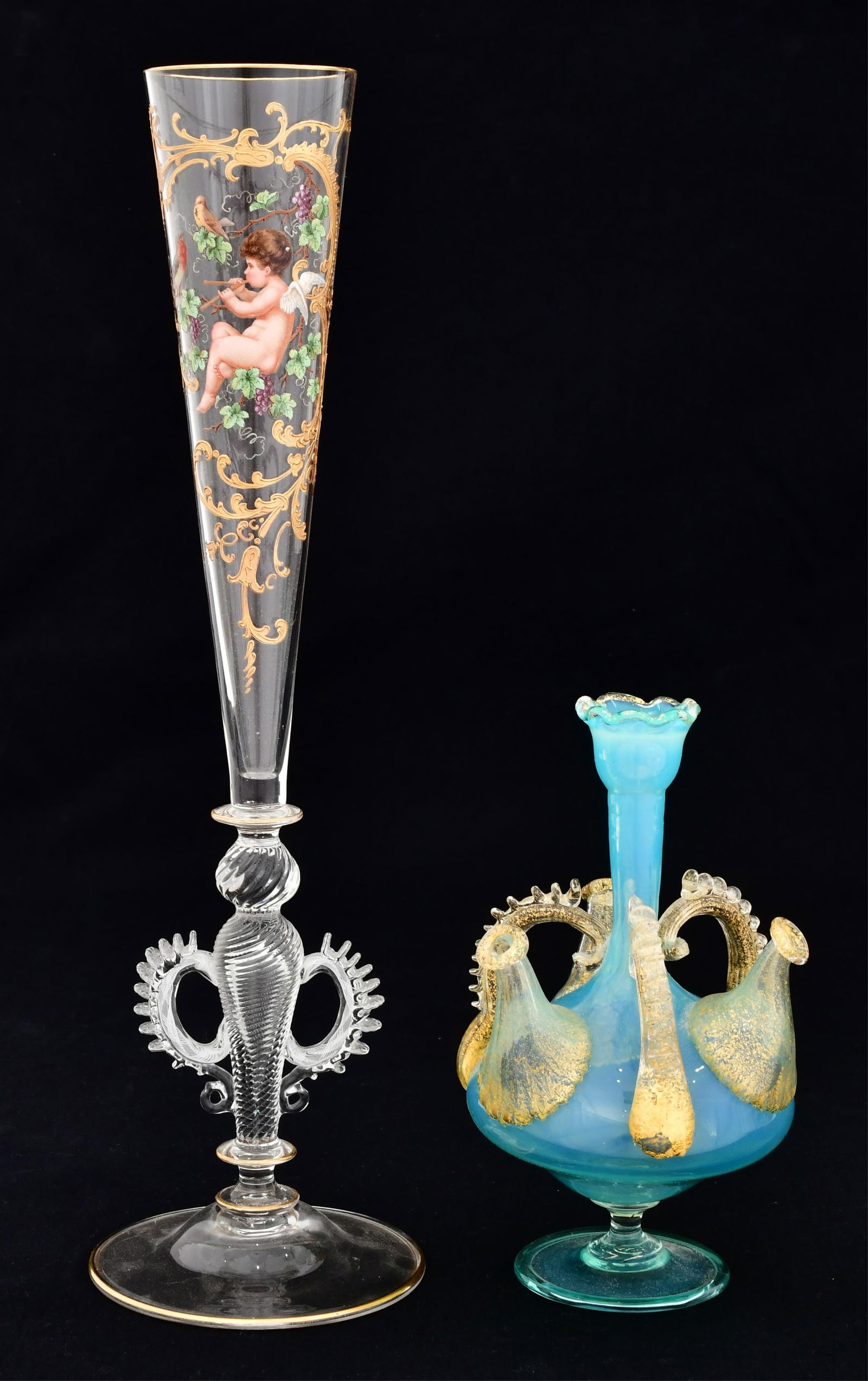 Two Italian Venetian Glass Vases (1 of 1)