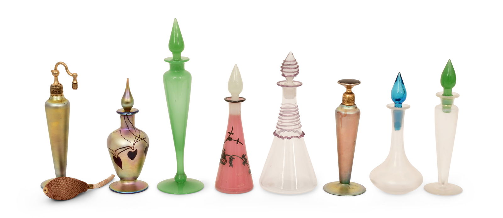 Group of 8 Perfumes & Atomizers, Majority Steuben (1 of 1)