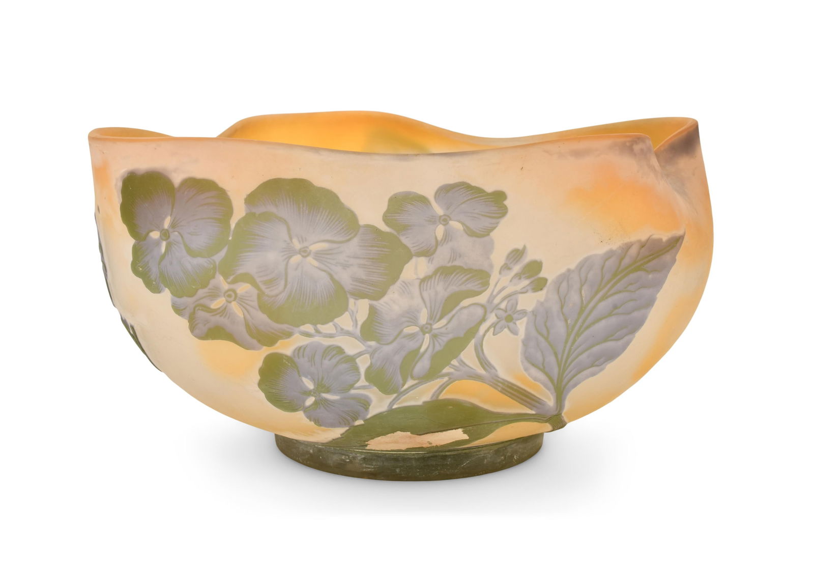 Emile Galle Cameo Glass "Hydrangea" Bowl (1 of 4)