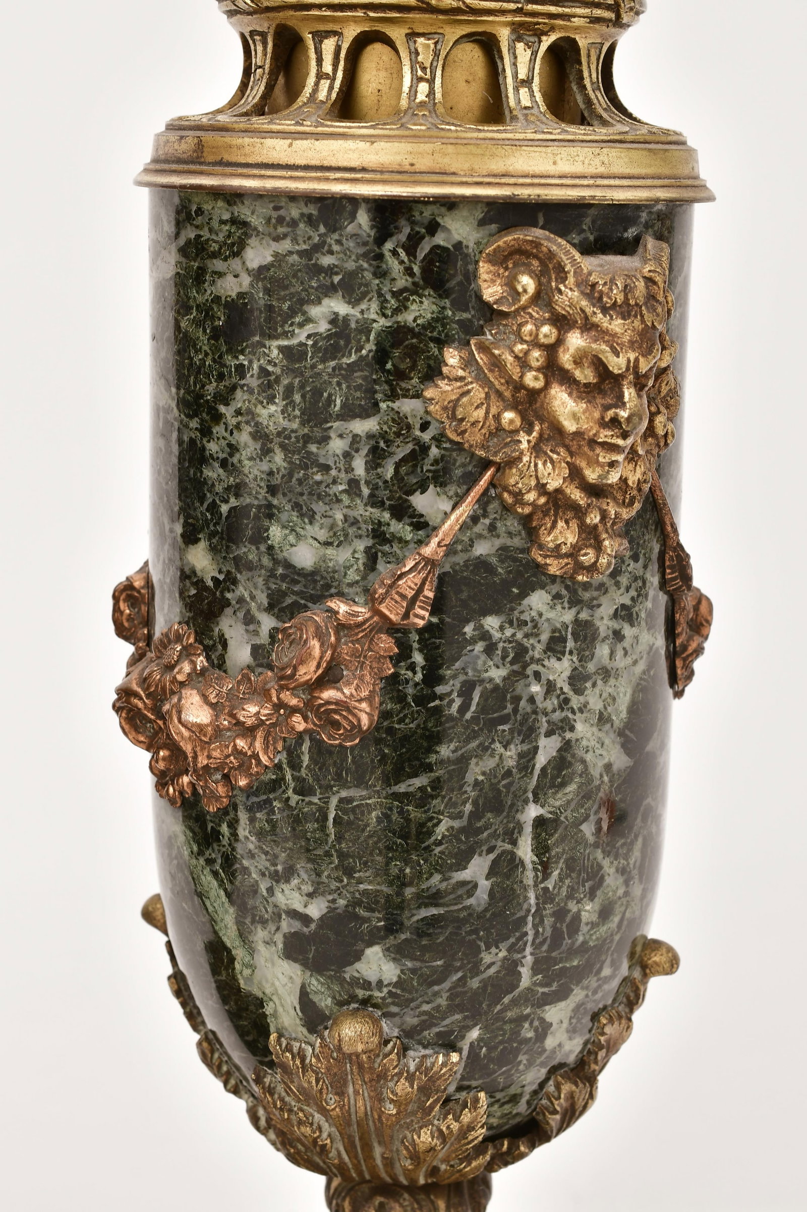 Pair of French Gilt Bronze-Mounted Marble Urns - 3