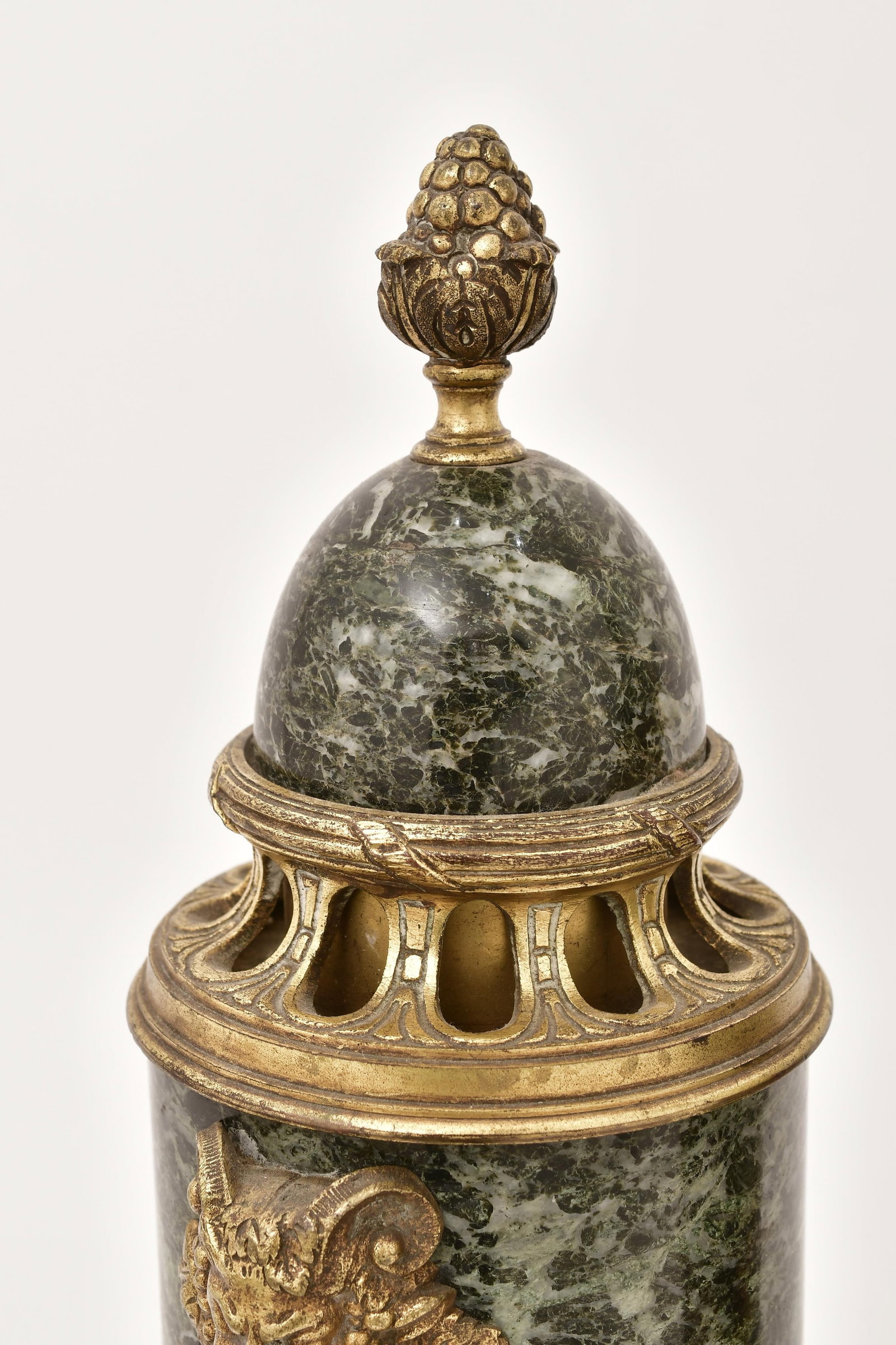 Pair of French Gilt Bronze-Mounted Marble Urns - 4