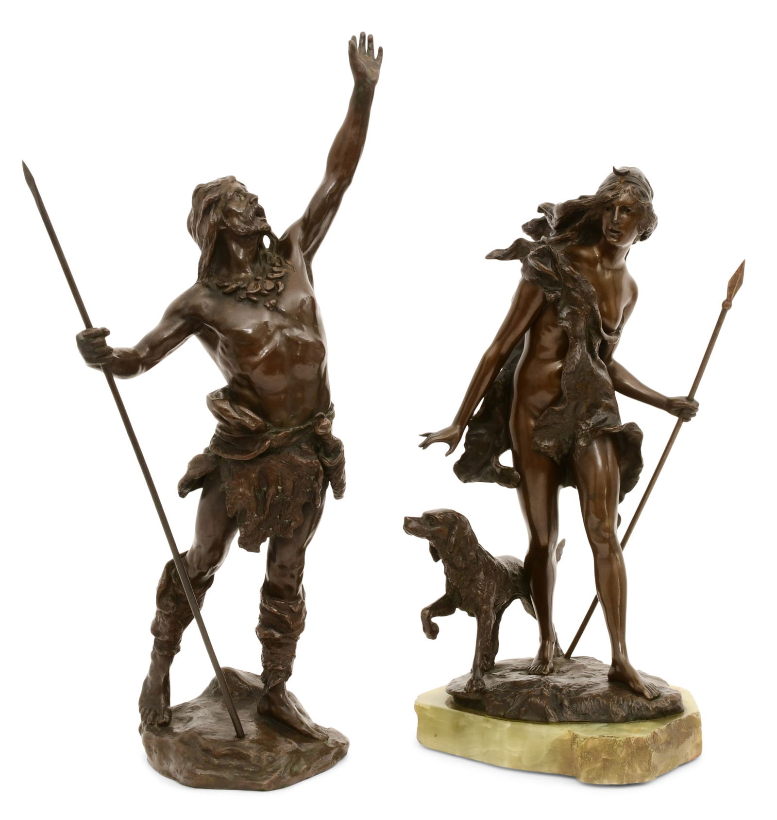 Paul Ludwig Kowalczewski (German, 1865-1910), A Warrior and Diana with Hunting Dog (1 of 1)