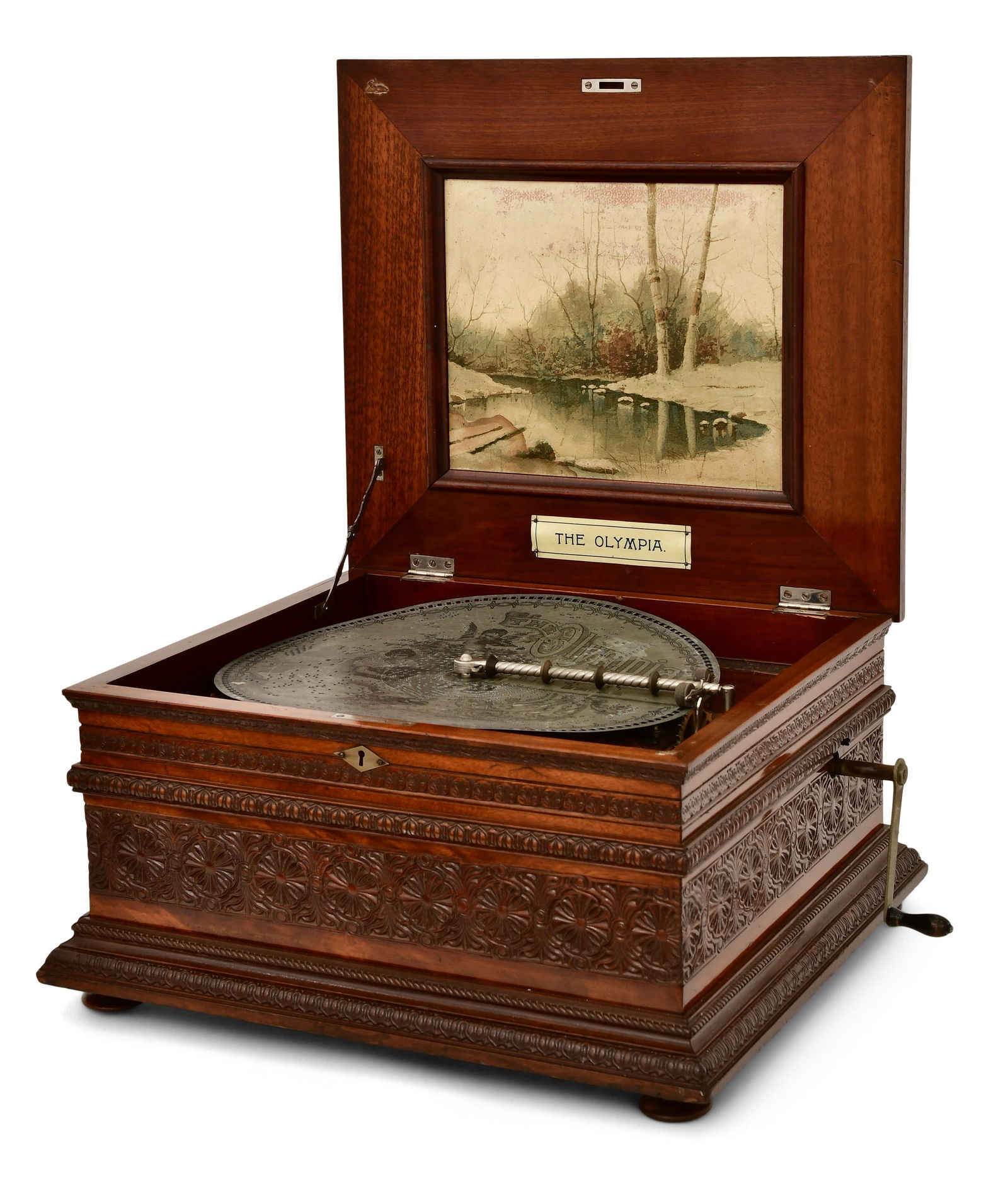 The Olympia Carved Mahogany Music Box (1 of 1)