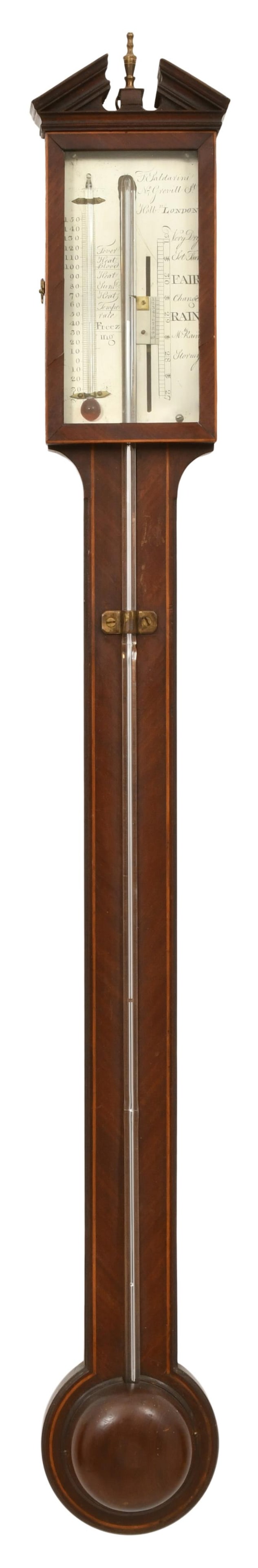 English Mahogany Ship's Barometer, F. Saldarini, London (1 of 1)