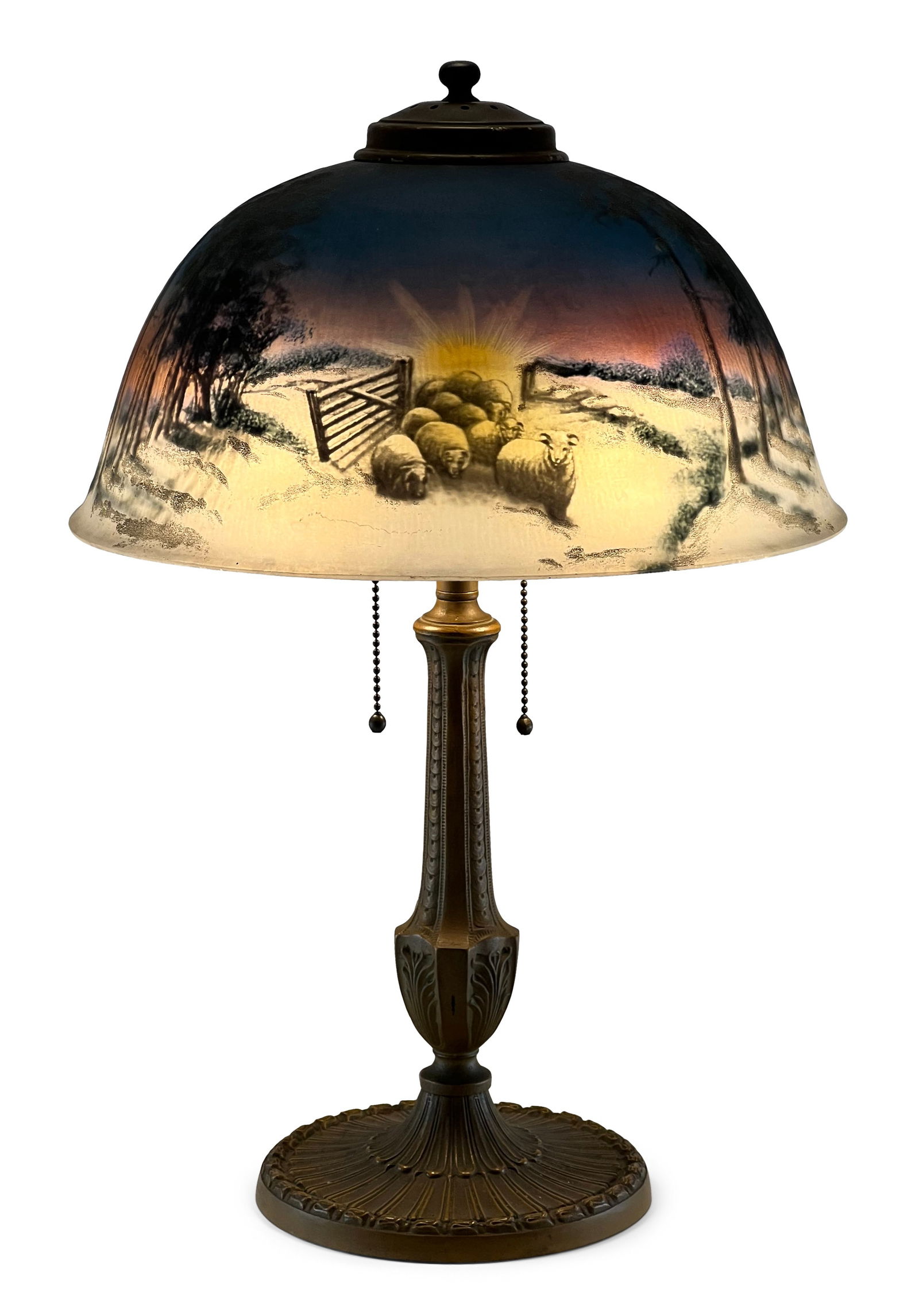 Pittsburgh Winter Landscape Table Lamp with Sheep (1 of 1)