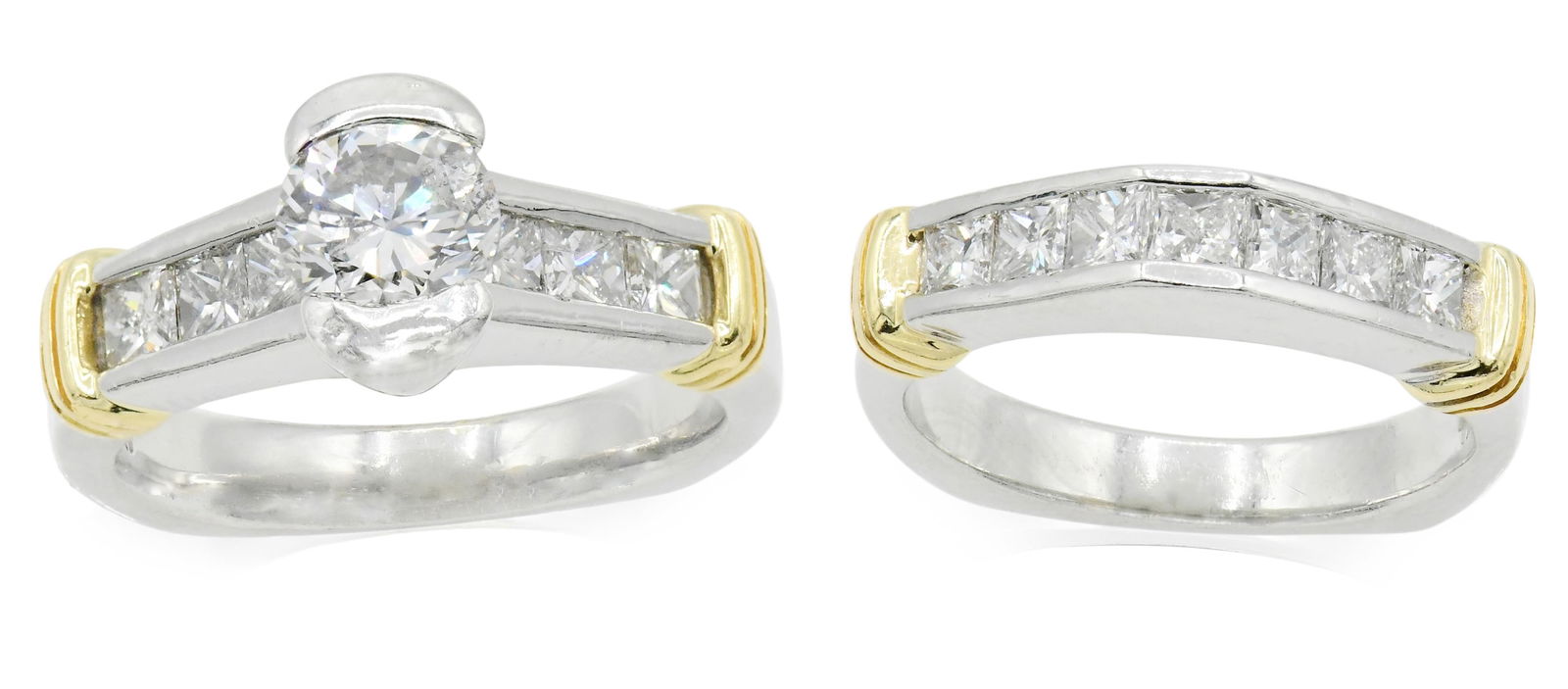Platinum, 18K Yellow Gold & Diamond Ring Set (1 of 1)