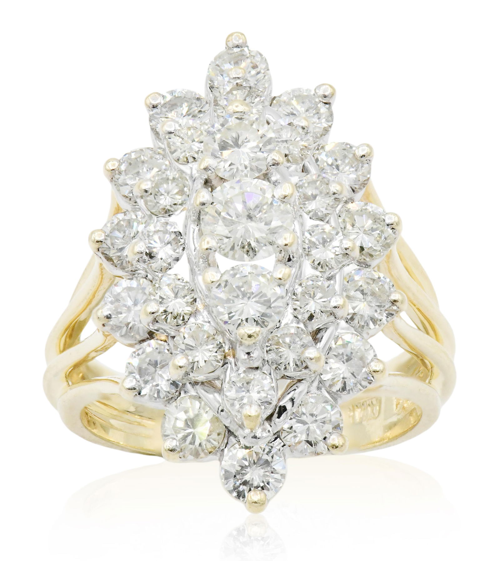 14K Yellow Gold & Diamond Cluster Ring (1 of 1)