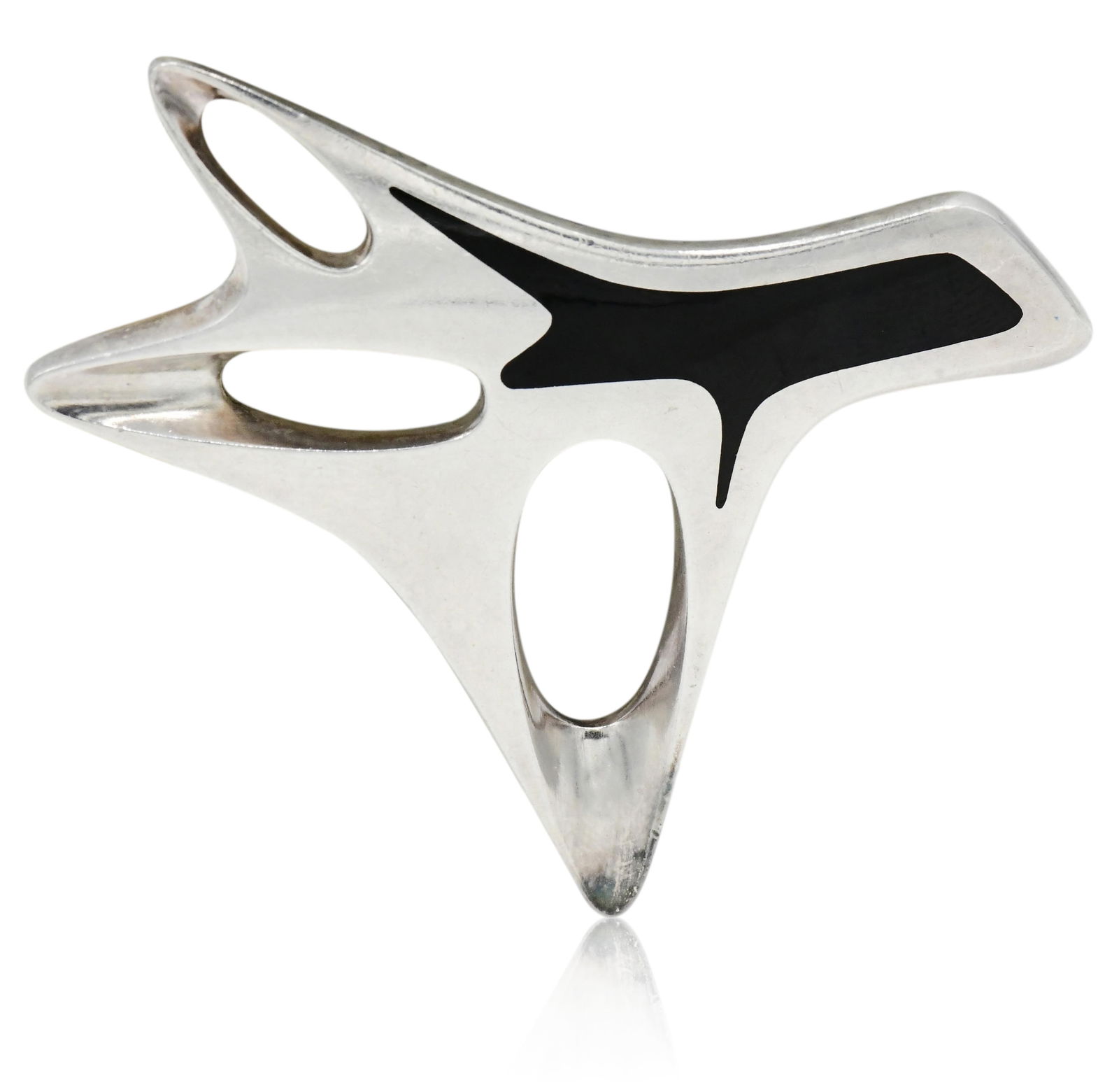 Georg Jensen Sterling Silver & Enamel Brooch (1 of 2)