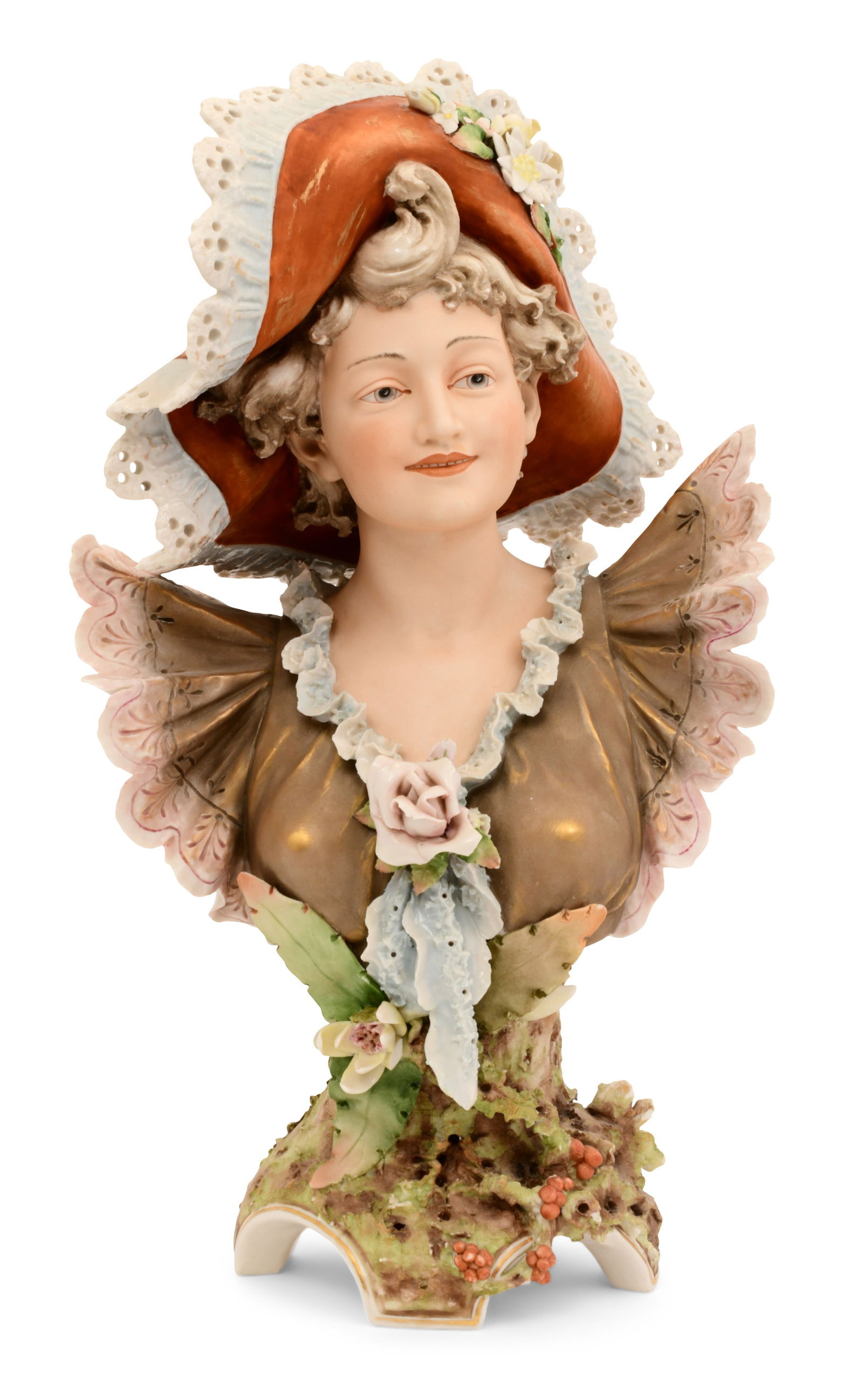 Royal Dux, Bohemia, Porcelain Bust of a Woman (1 of 1)