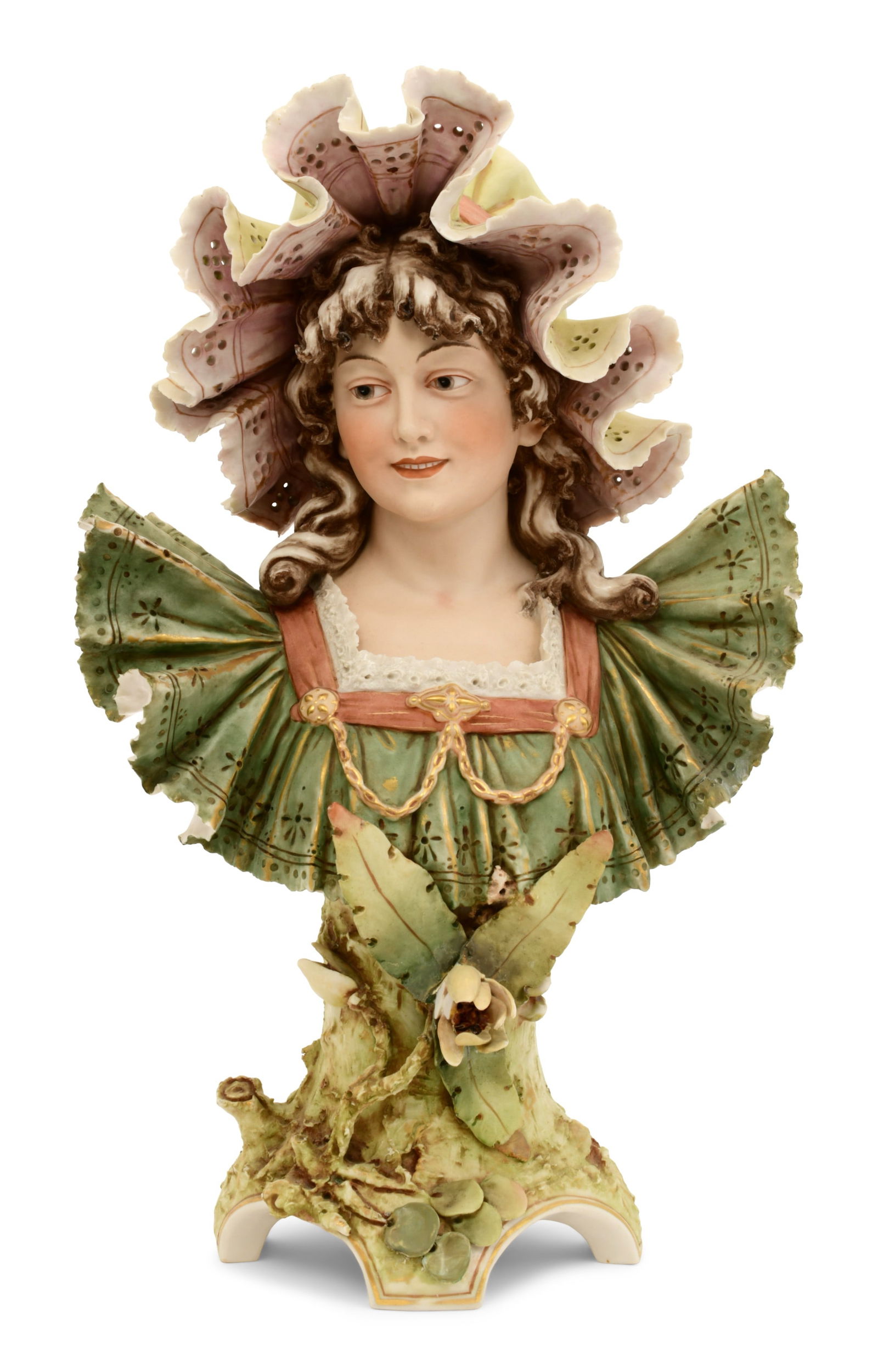 Royal Dux, Bohemia, Porcelain Bust of a Woman (1 of 1)